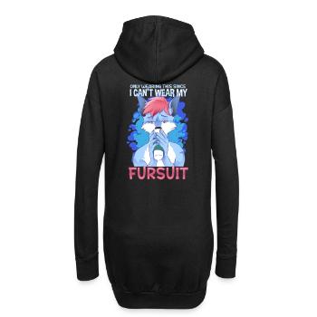 Je ne porte que ça parce que je ne peux pas porter ma fursuit - Sweat-shirt à capuche long Femme - noir - Dos