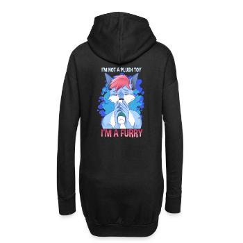 I'm not a plush toy I'm a Furry I Furries Fandom - Hoodie-Kleid - Schwarz - Hinten
