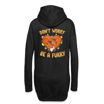 Don't worry be Furry I Furries Fandom I Anime - Hoodie-Kleid - Schwarz - Hinten