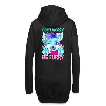 Don't worry be Furry I Furries Fandom I Anime - Hoodie-Kleid - Schwarz - Hinten