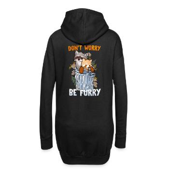 Don't worry be Furry I Furries Fandom I Anime - Hoodie-Kleid - Schwarz - Hinten