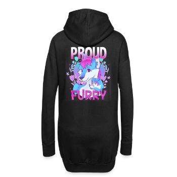 Proud Furry I Furries Cosplay Fandom - Hoodie-Kleid - Schwarz - Hinten