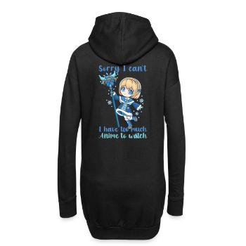 Désolé, je ne peux pas, j’ai trop d’anime à regarder - Sweat-shirt à capuche long Femme - noir - Dos