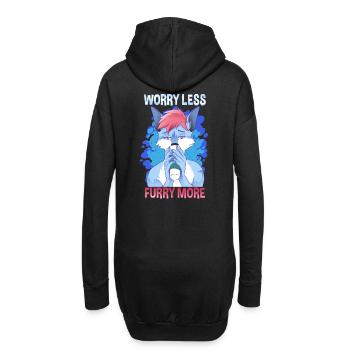 Worry less Furry more I Fursona Cosplay Fandom - Hoodie-Kleid - Schwarz - Hinten