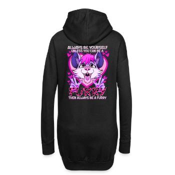 Always be yourself unless you can be a Furry - Hoodie-Kleid - Schwarz - Hinten