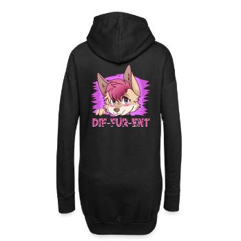 Dif-Fur-Ent I Furry Fandom I Furries Cosplay - Hoodie-Kleid - Schwarz - Hinten