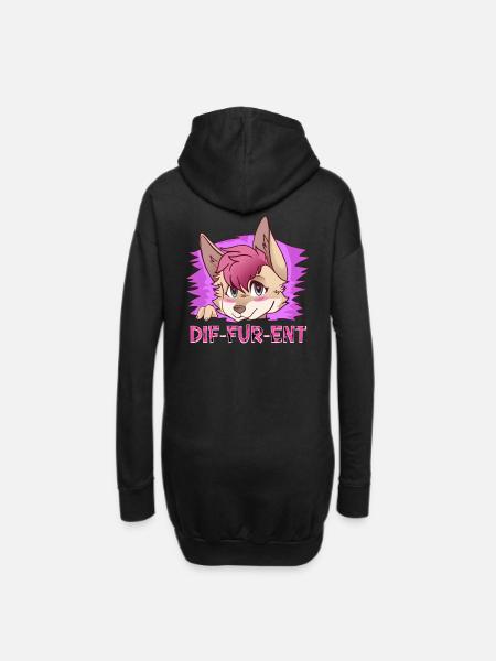 Dif-Fur-Ent I Furry Fandom I Furries Cosplay - Hoodie Dress - black