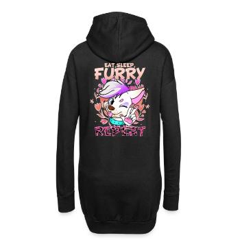 Eat Sleep Furry Repeat I Furries Fandom Cosplay - Hoodie-Kleid - Schwarz - Hinten