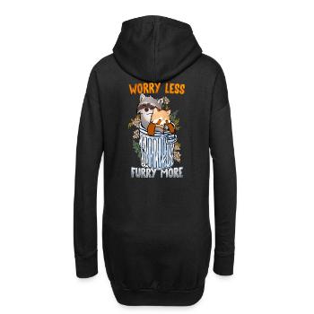 Worry less Furry more I Fursona Cosplay Fandom - Hoodie-Kleid - Schwarz - Hinten