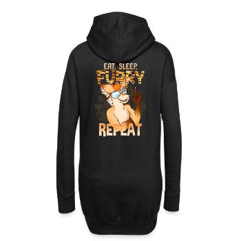 Eat Sleep Furry Repeat I Furries Fandom Cosplay - Hoodie-Kleid - Schwarz - Hinten