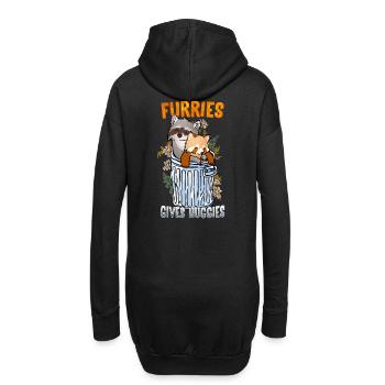 Furries give Huggies I Furry Fandom I Cosplay - Hoodie-Kleid - Schwarz - Hinten