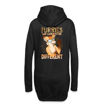 Furries we want to be different I Furries Fandom - Hoodie-Kleid - Schwarz - Hinten
