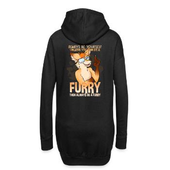 Always be yourself unless you can be a Furry - Hoodie-Kleid - Schwarz - Hinten