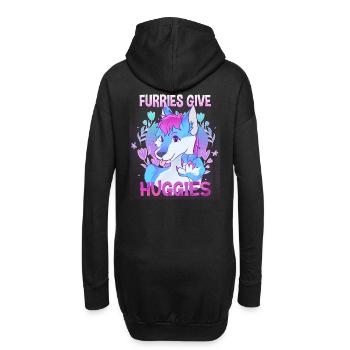Furries give Huggies I Furry Fandom I Cosplay - Hoodie-Kleid - Schwarz - Hinten