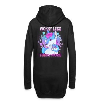 Worry less Furry more I Fursona Cosplay Fandom - Hoodie-Kleid - Schwarz - Hinten