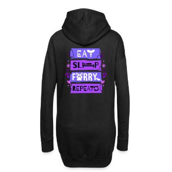 Eat Sleep Furry Repeat I Furries Fandom Cosplay - Hoodie-Kleid - Schwarz - Hinten
