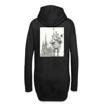 Köln Alaaf , clown trompete Narren Kunst Karneval - Hoodie-Kleid - Schwarz - Hinten