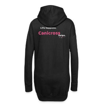 Life Happens. Canicross helps. - hell - Hoodie-Kleid - Schwarz - Hinten