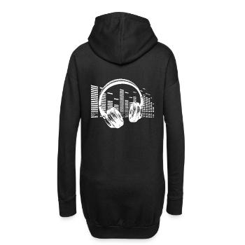 Retro Musik Music techno rave house 2reborn wh - Hoodie-Kleid - Schwarz - Hinten