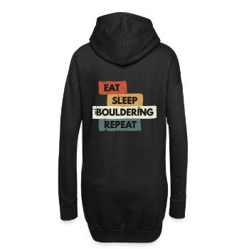 Eat Sleep Bouldering Repeat Bouldern Cadeau - Sweat-shirt à capuche long Femme - noir - Dos