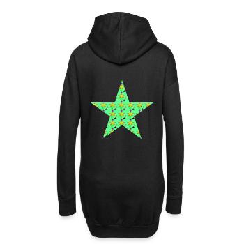 Stern mit Sternen - Hoodie-Kleid - Schwarz - Hinten