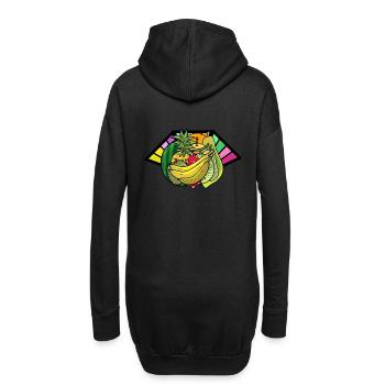 Végétarien Fruits Fruits Vitamines Rafraîchissement Cuisinier - Sweat-shirt à capuche long Femme - noir - Dos