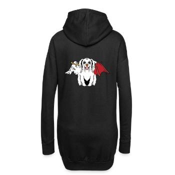 Enfers, Chien, Ange, Diable, Chiens, Chien, Céleste - Sweat-shirt à capuche long Femme - noir - Dos