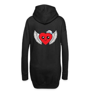 Sailor Heart Sailor Shipping Amour Saint-Valentin - Sweat-shirt à capuche long Femme - noir - Dos
