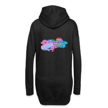 Natürlich Natur Rausch Pilz Frosch Schamane High - Hoodie-Kleid - Schwarz - Hinten