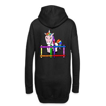 Pour les enfants licorne sinistre émotion sentiments de colère - Sweat-shirt à capuche long Femme - noir - Dos