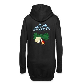 Gebirge Bergsteiger Expedition Abenteuer Camping - Hoodie-Kleid - Schwarz - Hinten