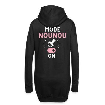 T shirt nounou mode nounou on humour nounou cadeau - Sweat-shirt à capuche long Femme - noir - Dos