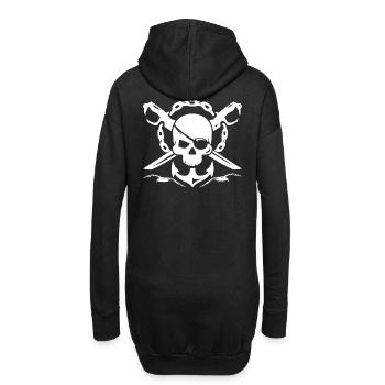Maritim-Anker-Skull-Schwerter-Möwe-Norddeutsch - Sweat-shirt à capuche long Femme - noir - Dos