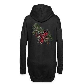 Fabeltier Drache Fabel Drachen Märchenfigur Dino - Hoodie-Kleid - Schwarz - Hinten