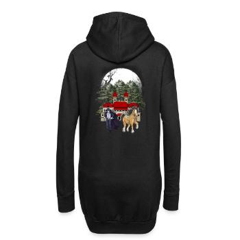 Conte de fées Fantasy Médiéval Chevalier Forteresse Château - Sweat-shirt à capuche long Femme - noir - Dos