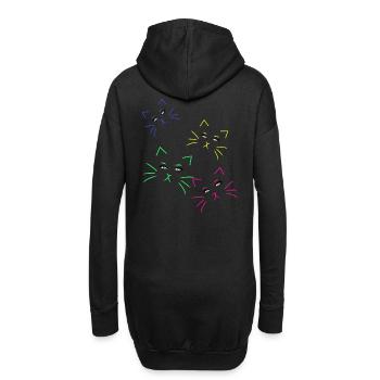 Chat Visage Chats Chat Fille Yeux - Sweat-shirt à capuche long Femme - noir - Dos