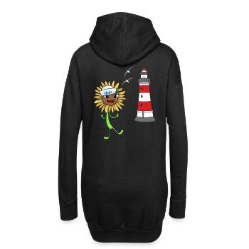 Sailor Sunflower Lighthouse Maritime Moin - Sweat-shirt à capuche long Femme - noir - Dos