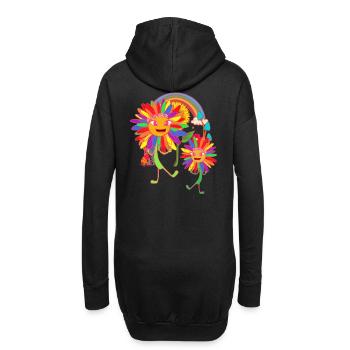 Sonnenblumen Regenbogen LGBT - Hoodie-Kleid - Schwarz - Hinten