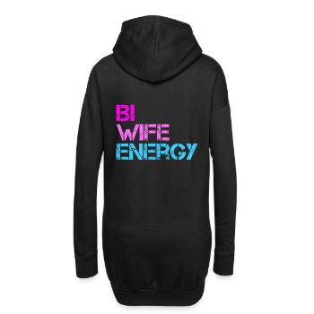 Bi Wife Énergie LGBTQ - Sweat-shirt à capuche long Femme - noir - Dos
