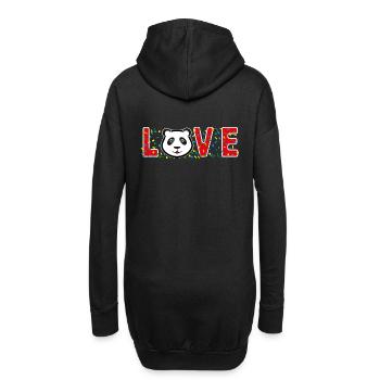 Liebes Panda mit viel Konfetti. - Hoodie-Kleid - Schwarz - Hinten
