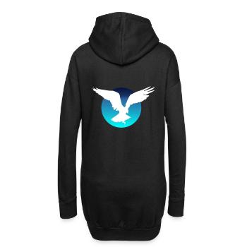 Fliegender Adler - Hoodie-Kleid - Schwarz - Hinten