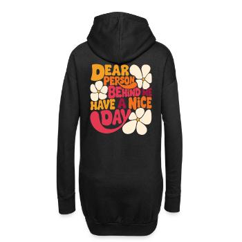Chère personne derrière moi, bonne journée. - Sweat-shirt à capuche long Femme - noir - Dos