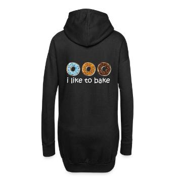beignets que j'aime faire cuire - Sweat-shirt à capuche long Femme - noir - Dos