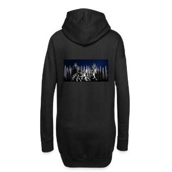 Wildnis Wildpferde Reiterin Traum Fantasy Hengst - Hoodie-Kleid - Schwarz - Hinten