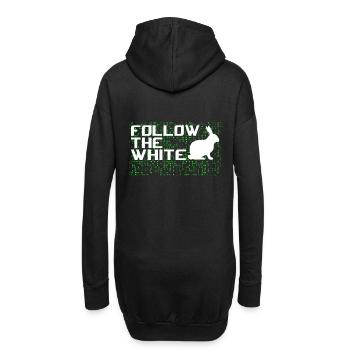 Follow the white rabbit! - Hoodie Dress - black - Back