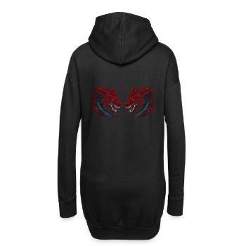 Drachen Fabelwesen Fantasy Fabel Drache - Hoodie-Kleid - Schwarz - Hinten