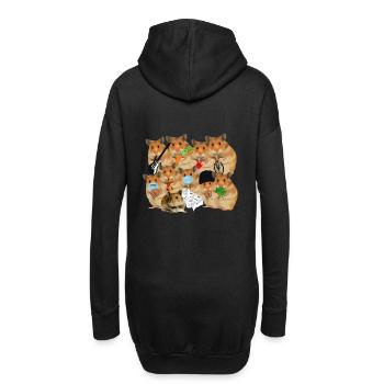 Hamsterbande Hamster Viele - Hoodie-Kleid - Schwarz - Hinten