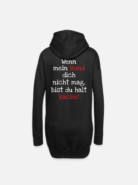 Hund - wenn mein Hund ... - Hoodie-Kleid - Schwarz