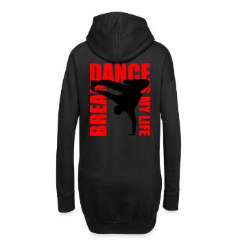 break dance is my life - Hoodie-Kleid - Schwarz - Hinten