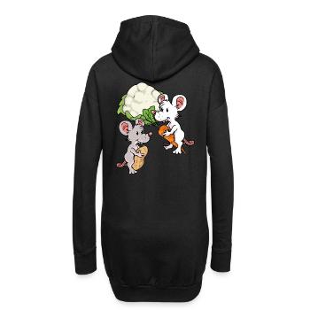 Souris Eco Bio Légumes Rongeurs Souris de la faim - Sweat-shirt à capuche long Femme - noir - Dos